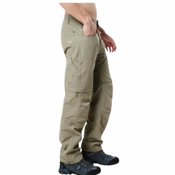 KUHL Liberator Convertible Pants Zip Off System Tan Size 34 x 34